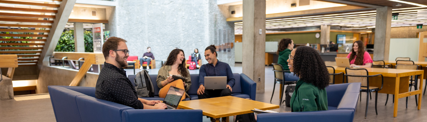 students sitting in library