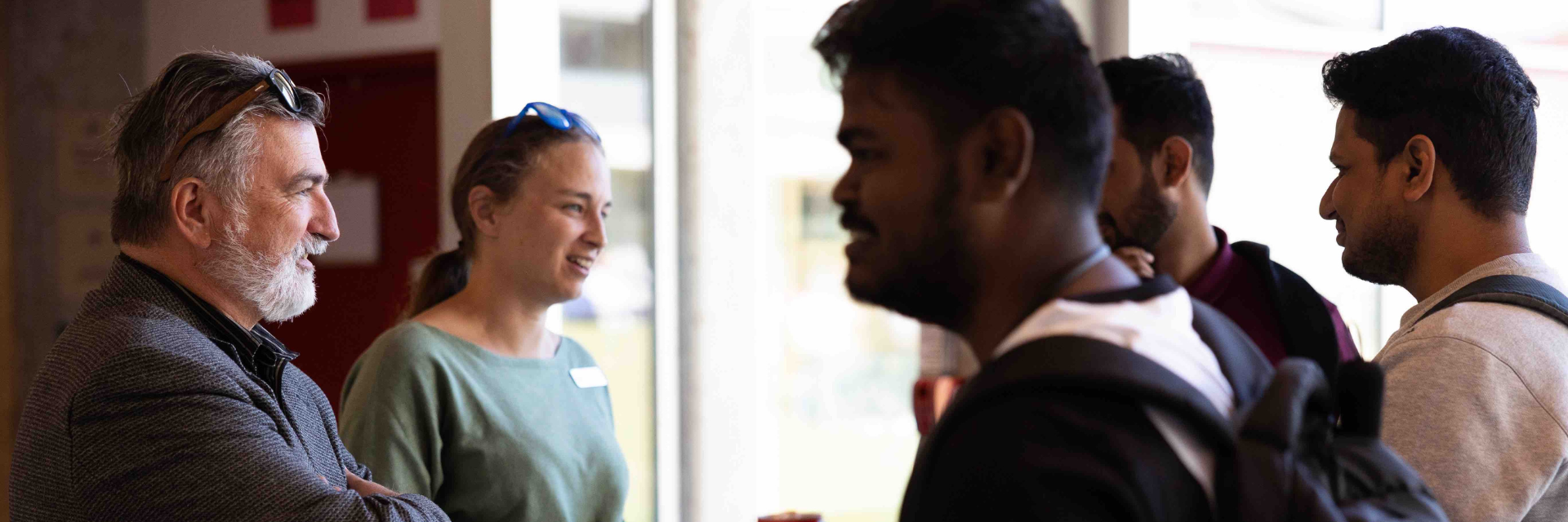 Students speaking to Trent staff and faculty