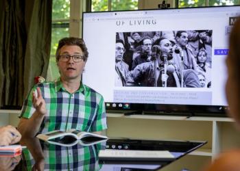 Professor teaching a class