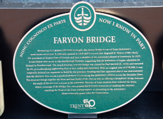 Green Plaque Celebrating Trent's 50th anniversary for: Faryon Bridge