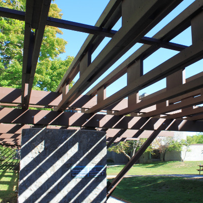 A view from underneath the new Champlain Trellises