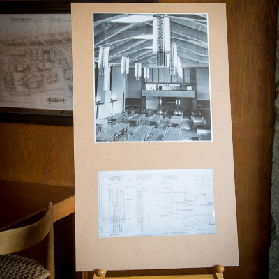 Display of the original grand hall of Lady Eaton college in the 1970's