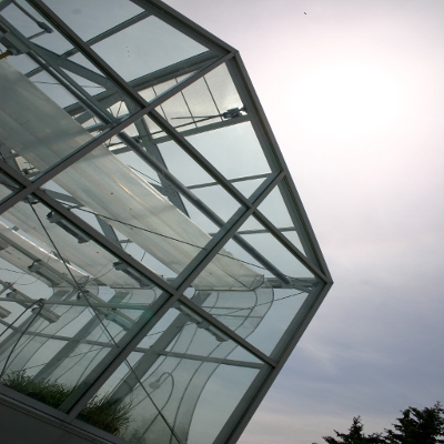 Exterior ceiling of the greenhouse located at DNA building