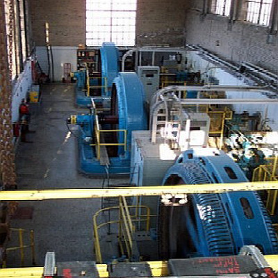 Interior picture of the machinery used at the Adamson Power Station