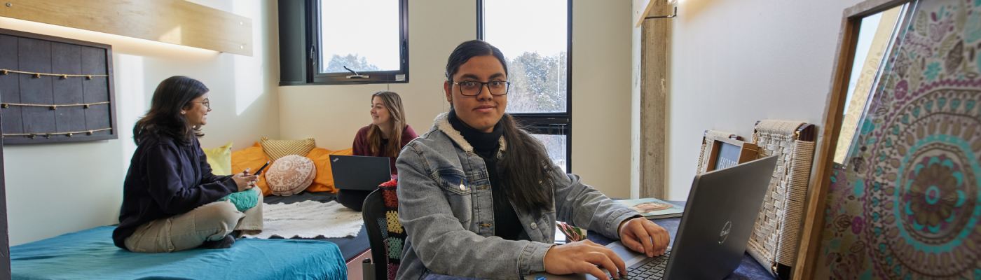 Students in Gzowski College residence room.