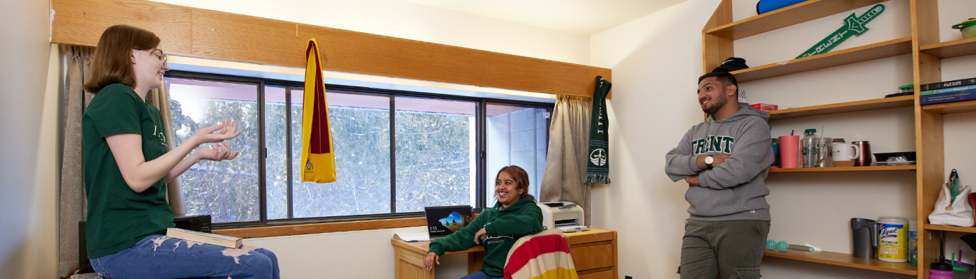 Students in Otonabee College residence room.