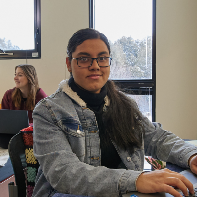 Students in Gzowski College residence room.