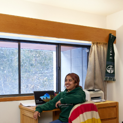 Students in Otonabee College residence room.