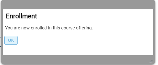 Management portal view of an employee's upcoming courses