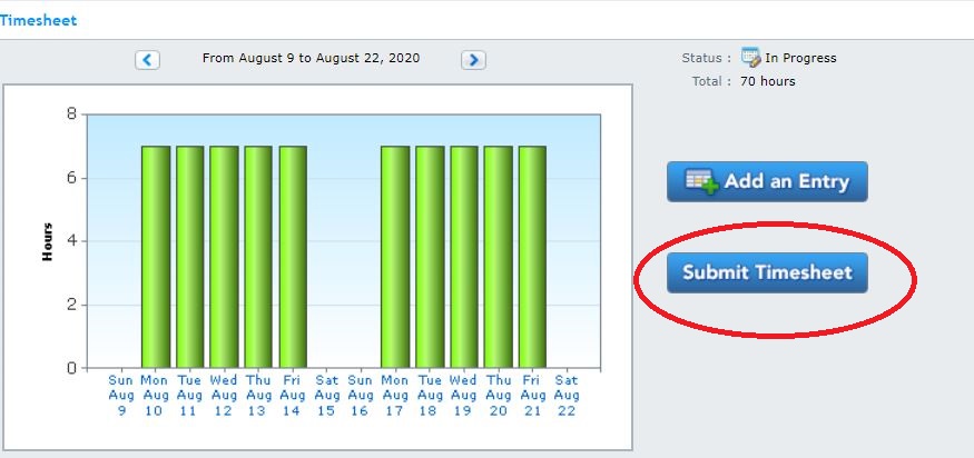 Submit timesheet button