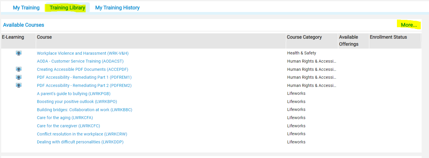 View of the Training Library