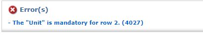 Error unit missing