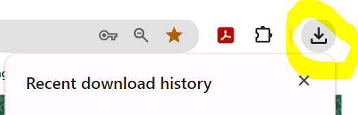 View of the Download button