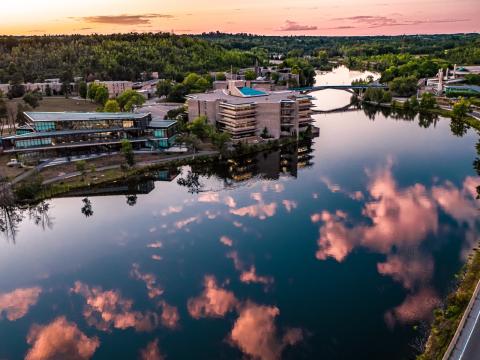 An aerial view of the Trent campus