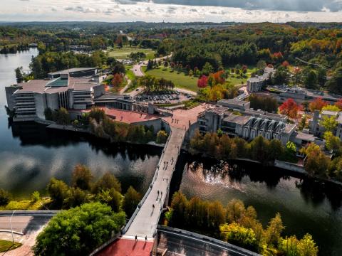 An aerial view of the Trent campus