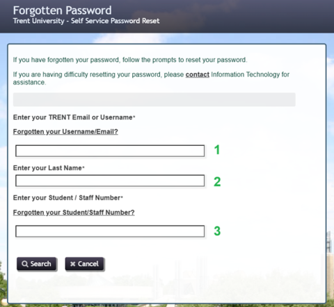 Forgotten Password Portal