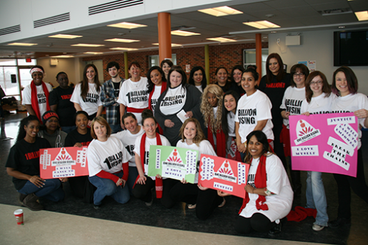 Trent University Oshawa Students Stage Flash Mob for One Billion Rising