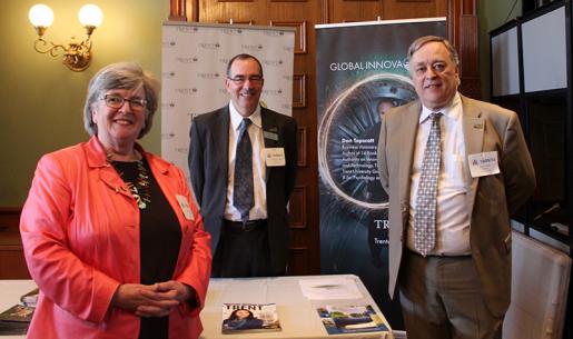 Trent University's Anne Wright, Dr. Steven E. Franklin, and John Knight at Peterborough Day at Queen's Park