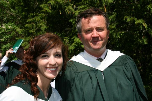 Mr. Kevin Cathcart seen with one of his fellow graduates at Convocation 2011.