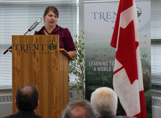 Biology student Elizabeth Morrison sings the praises of the new Block D of the Life and Health Sciences Building at Trent University