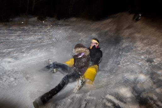 Champlain College hosted its famous Milk Run on the drumlin. 