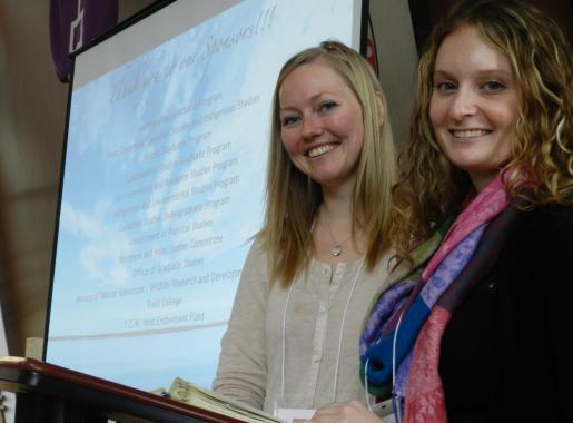 Student organizers Kaitlin Wilson and Meghan Buckham at the annual Northern Studies Colloquium