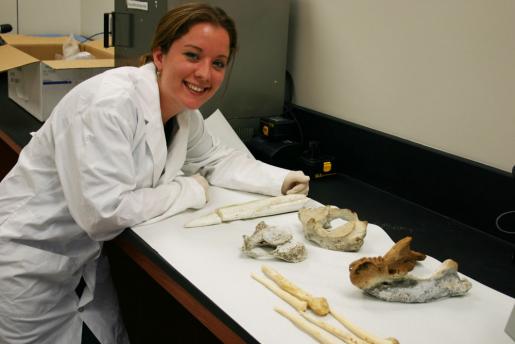 Dr. Brenna McLeod conducting research in the DNA lab at Trent University