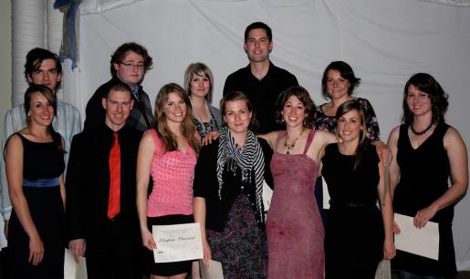 Graduate student presenters gather at the Symons Seminar Series Gala