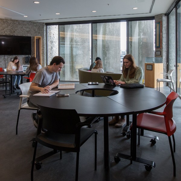 Students studying in the Bata library