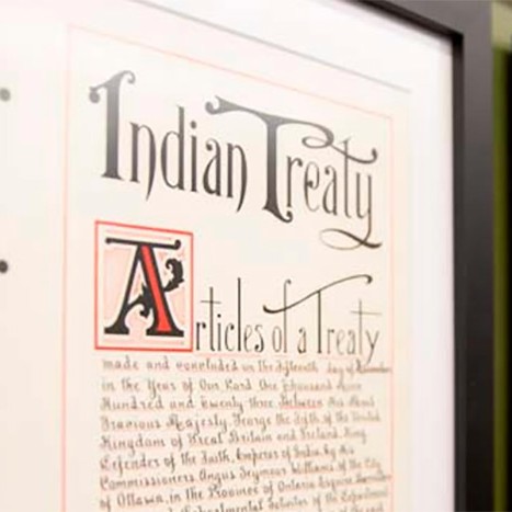 Treaty display in the Bata Library