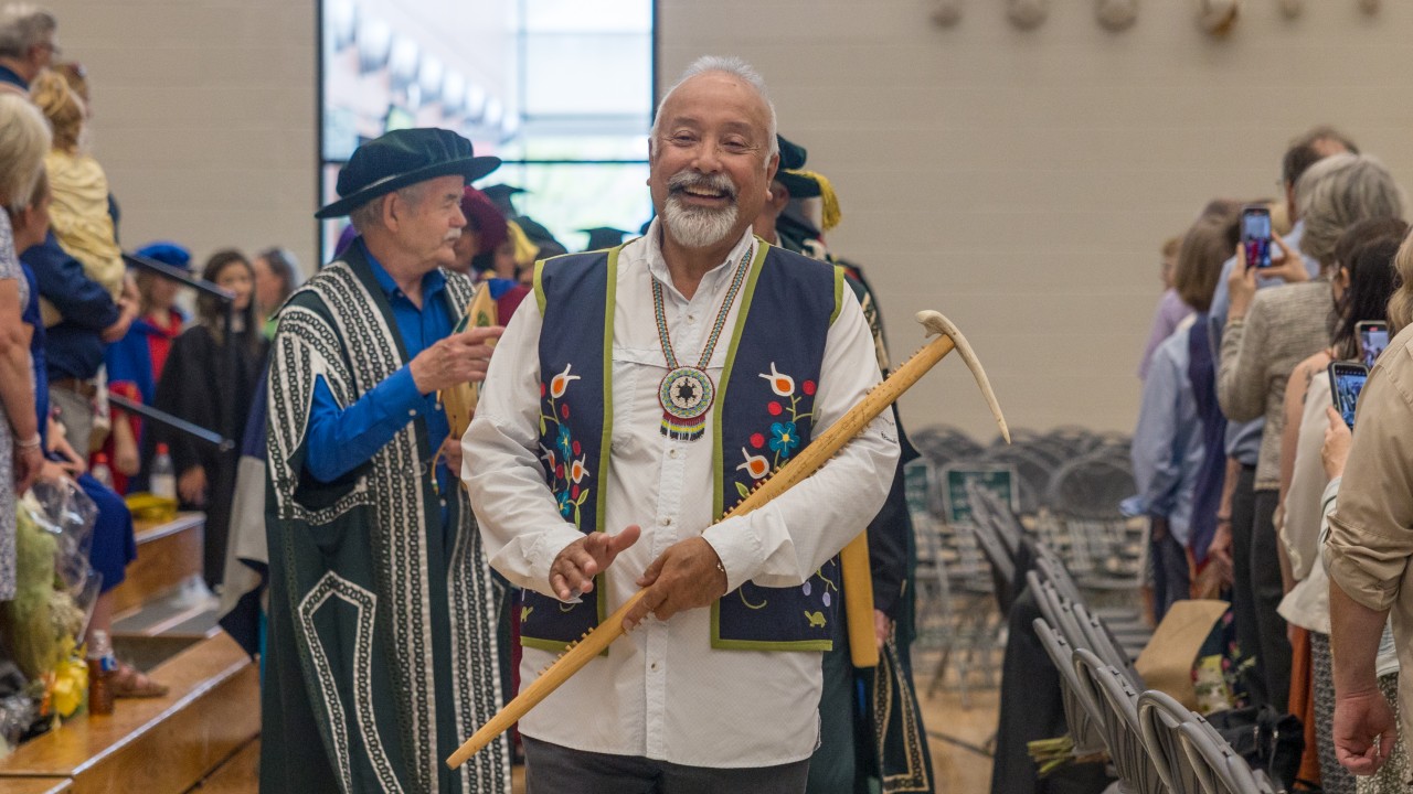 Dan Longboat in the Convocation procession