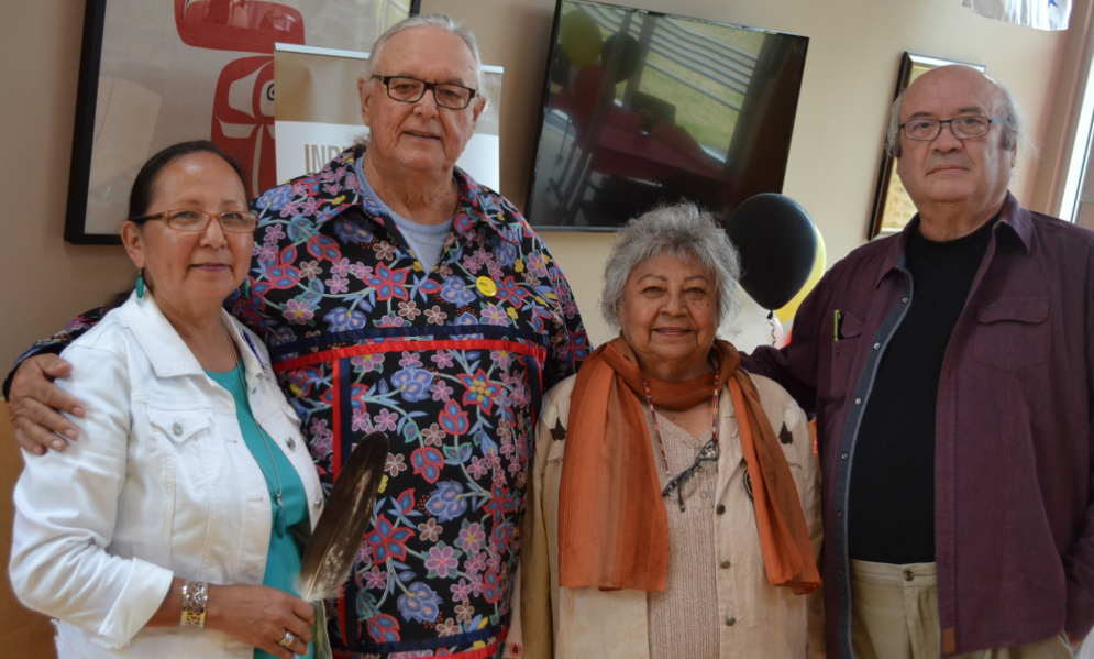 PhD graduate Valarie Waboose with members of the Traditional Council