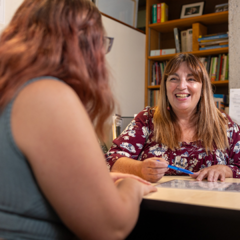 Student receiving support