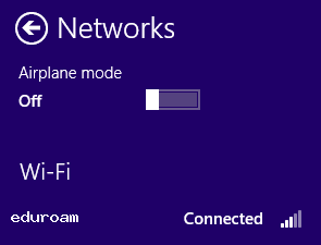 Sample image showing the wifi connected to the network