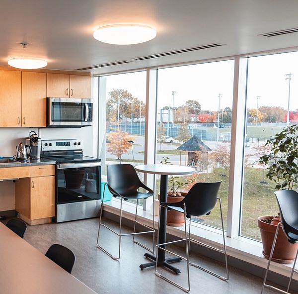 A common area kitchen in Durham