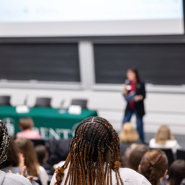 People listen to a lecture