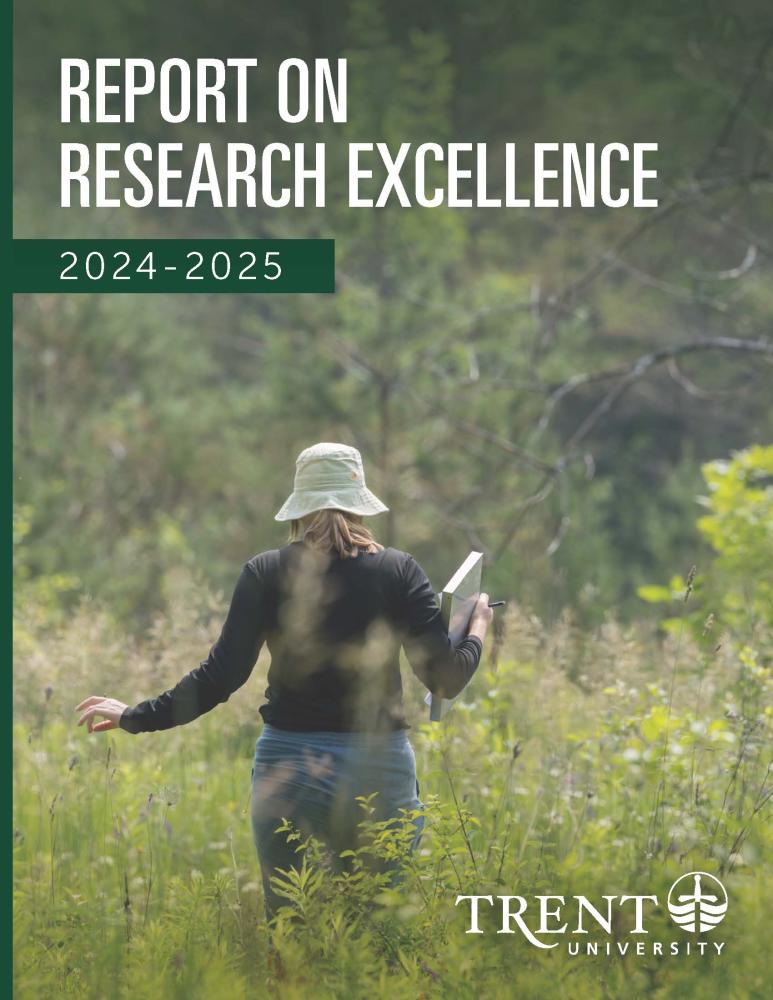 Report cover page with woman walking in field