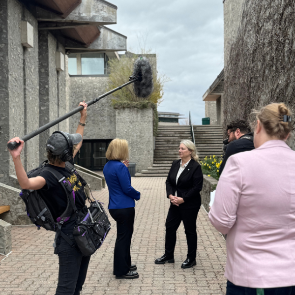 Camera and audio operator recording an episode