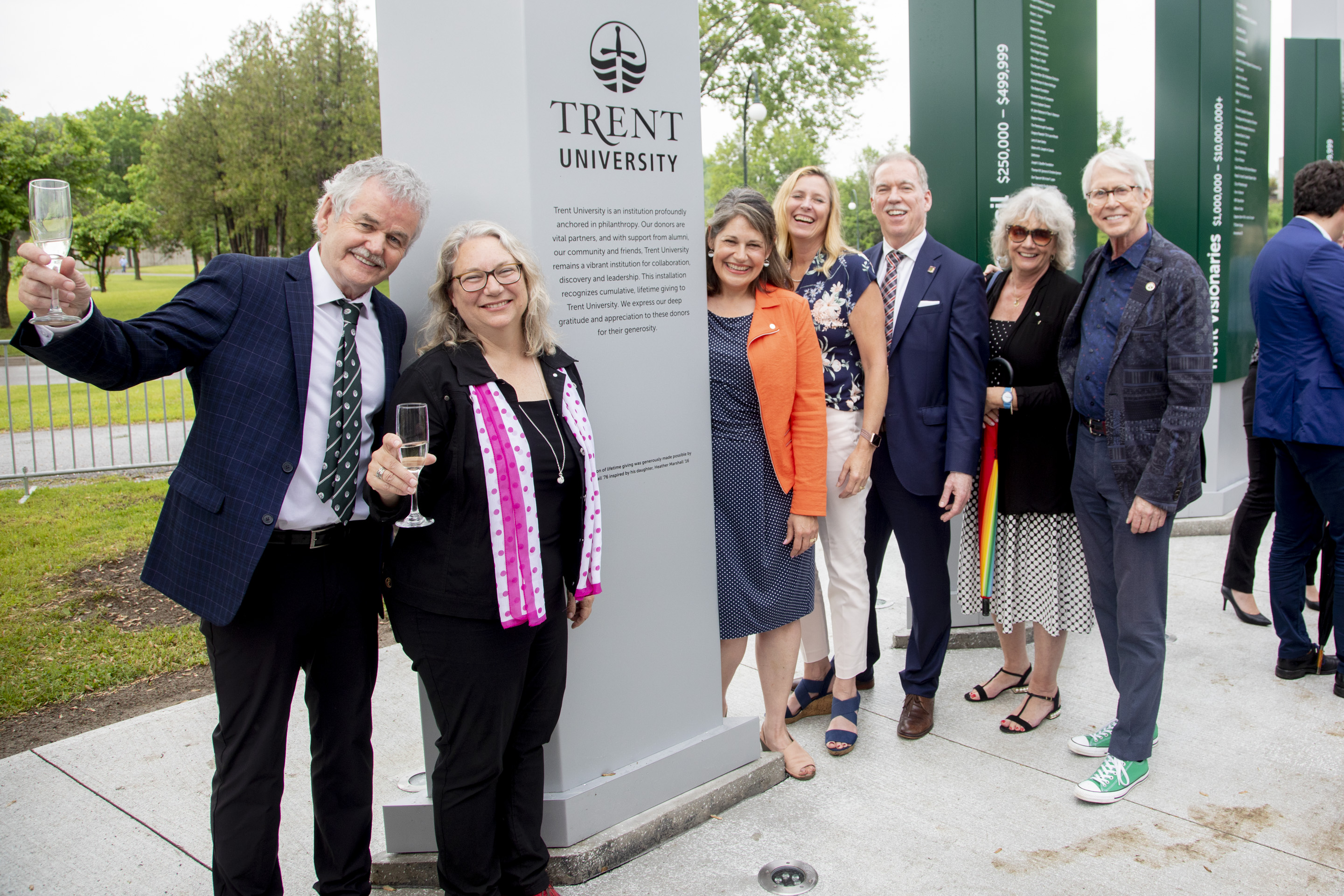 Julie at the celebration of giving event, unveiling the new plinths. 