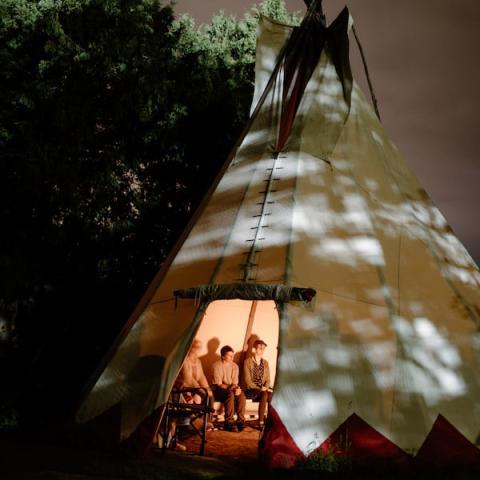 Tipi at night