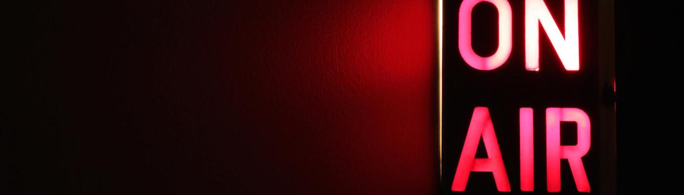 A red &quot;ON AIR&quot; light on