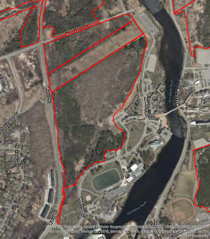 Lady Eaton Drumlin Nature Area outline on satellite image