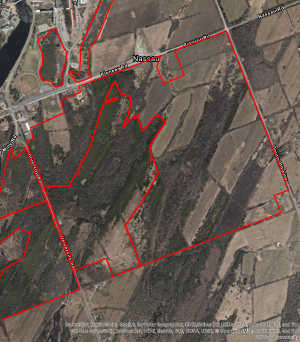 Wildlife Sanctuary Nature Area boundary over satellite image