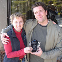Sue Robinson and award winner Jesse Hopkins