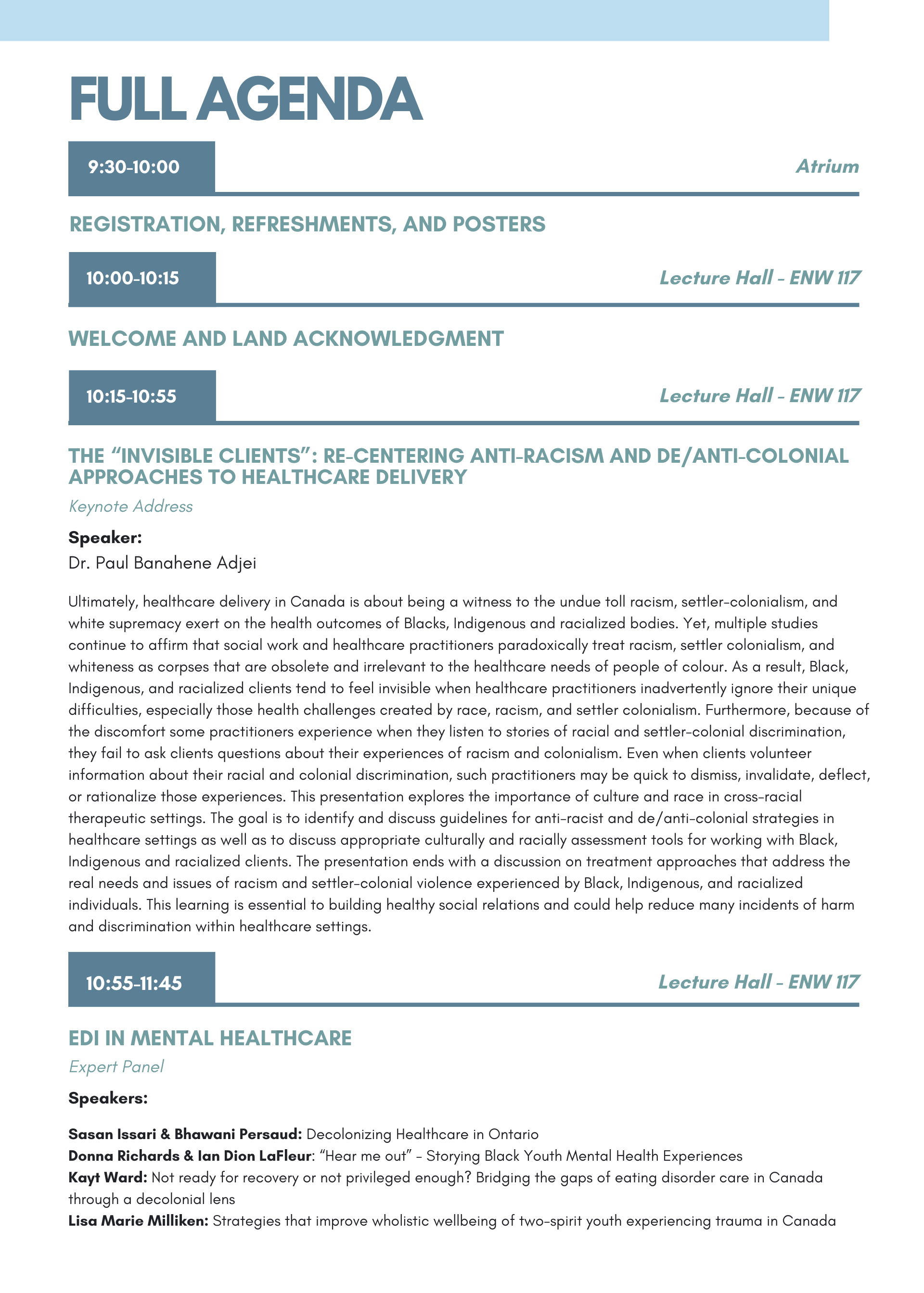 Mental Health Conference Program