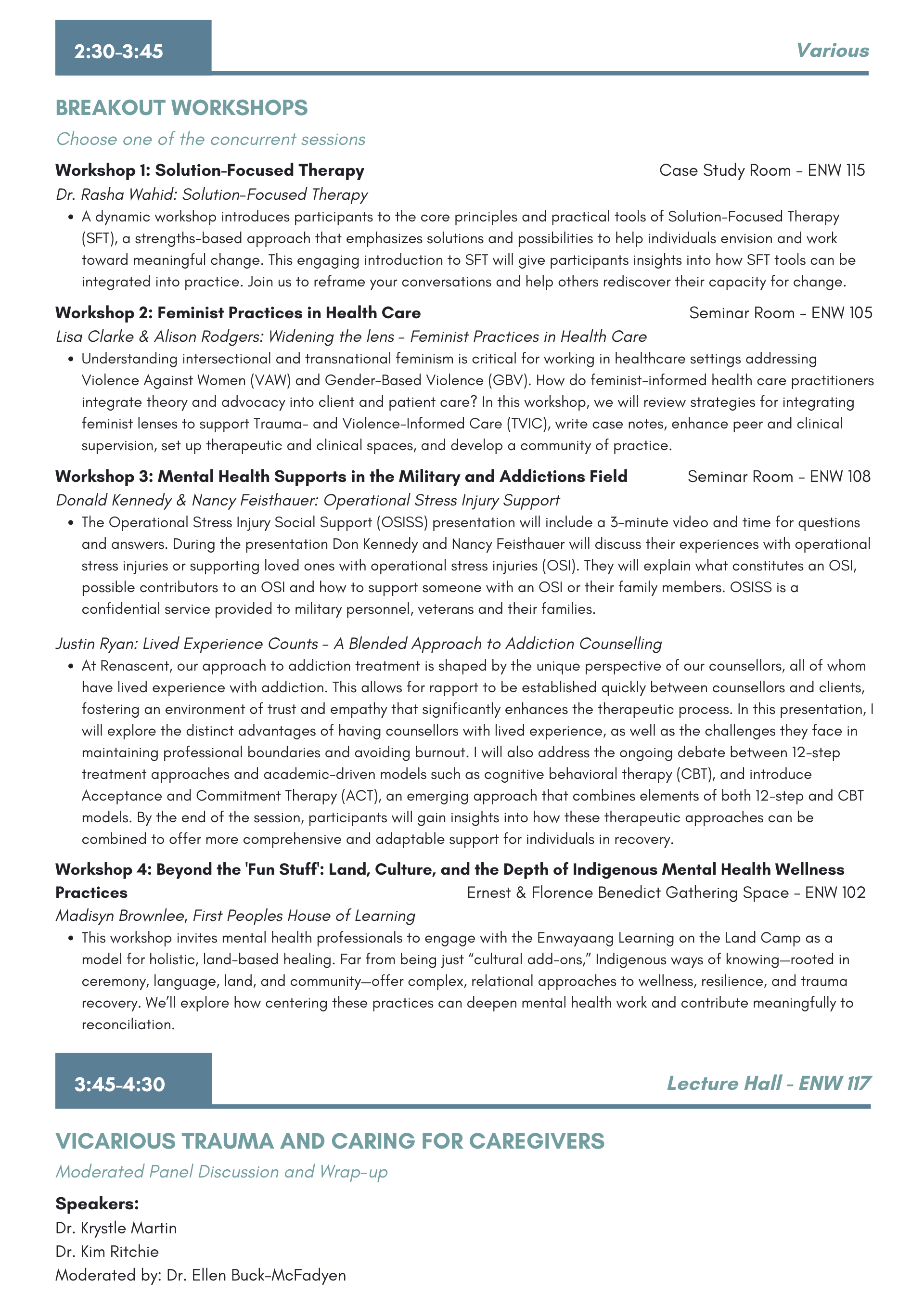 Mental Health Conference Program