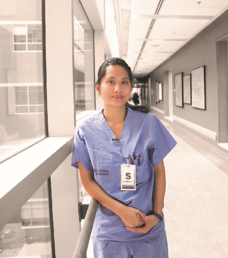 Student nurse in clinical setting