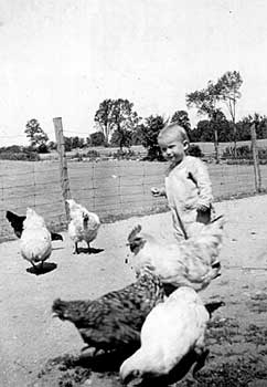 girl with chickens