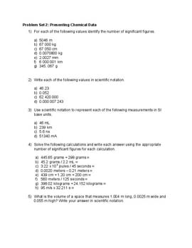 Presenting Chemical Data problem set