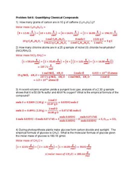 Quantifying Chemical Compounds problem set solutions